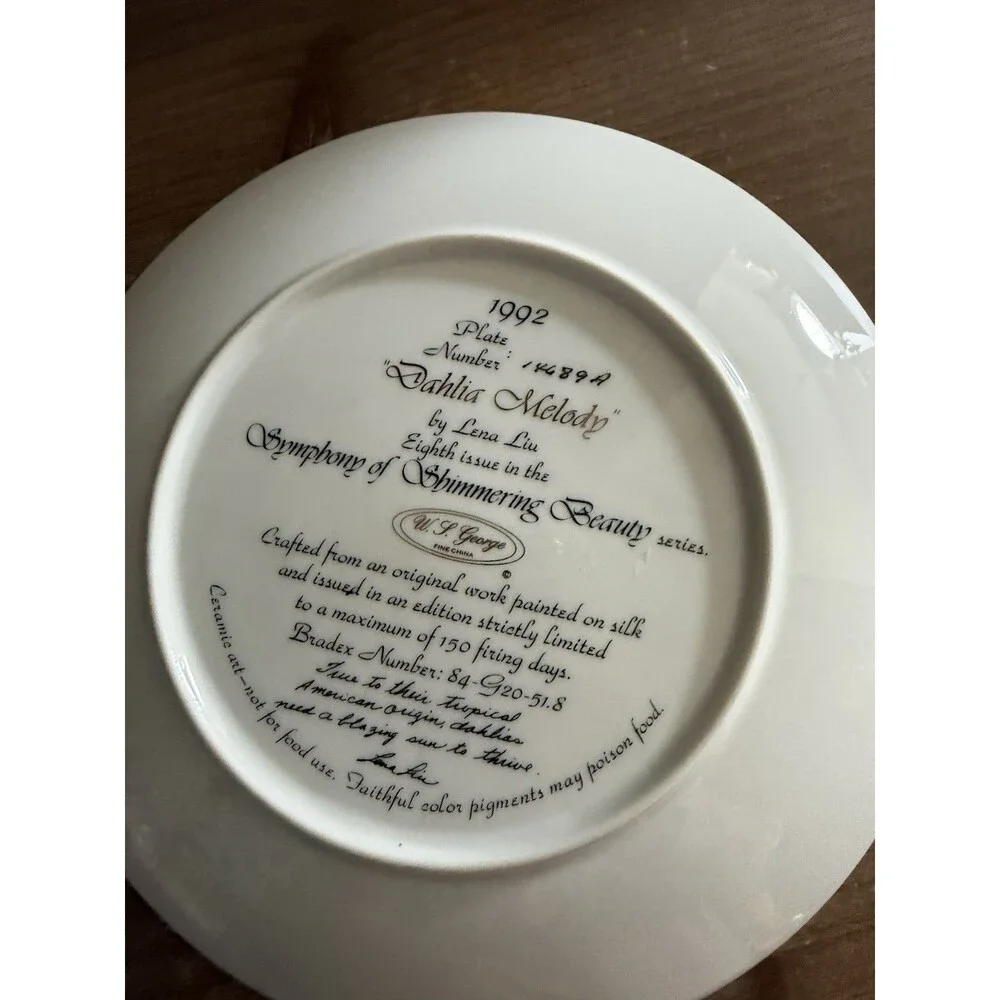 Vintage 1992 Symphony of Shimmering Beauty Lena Liu China set Of 4 Cottagecore